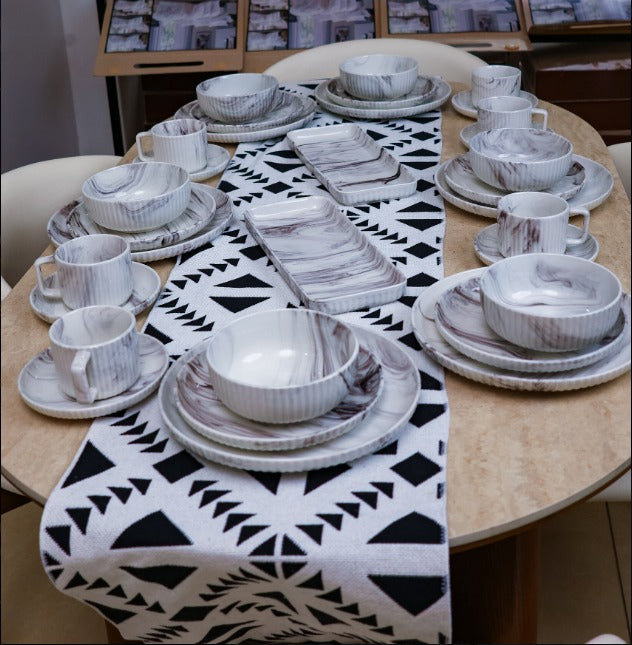 32-piece marble dinner set
