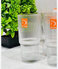 Diamonds Ribbed Glass Tumblers — Set of 6