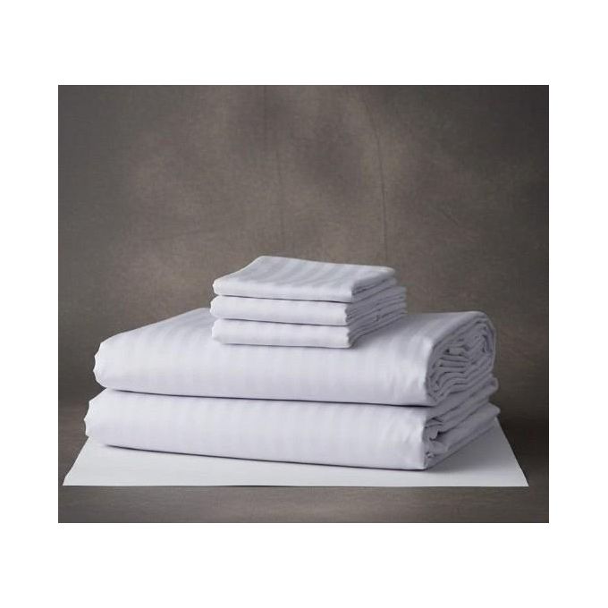 Striped Duvet Cover Set – Classic Bedding Set with Flat Sheet & Pillowcases