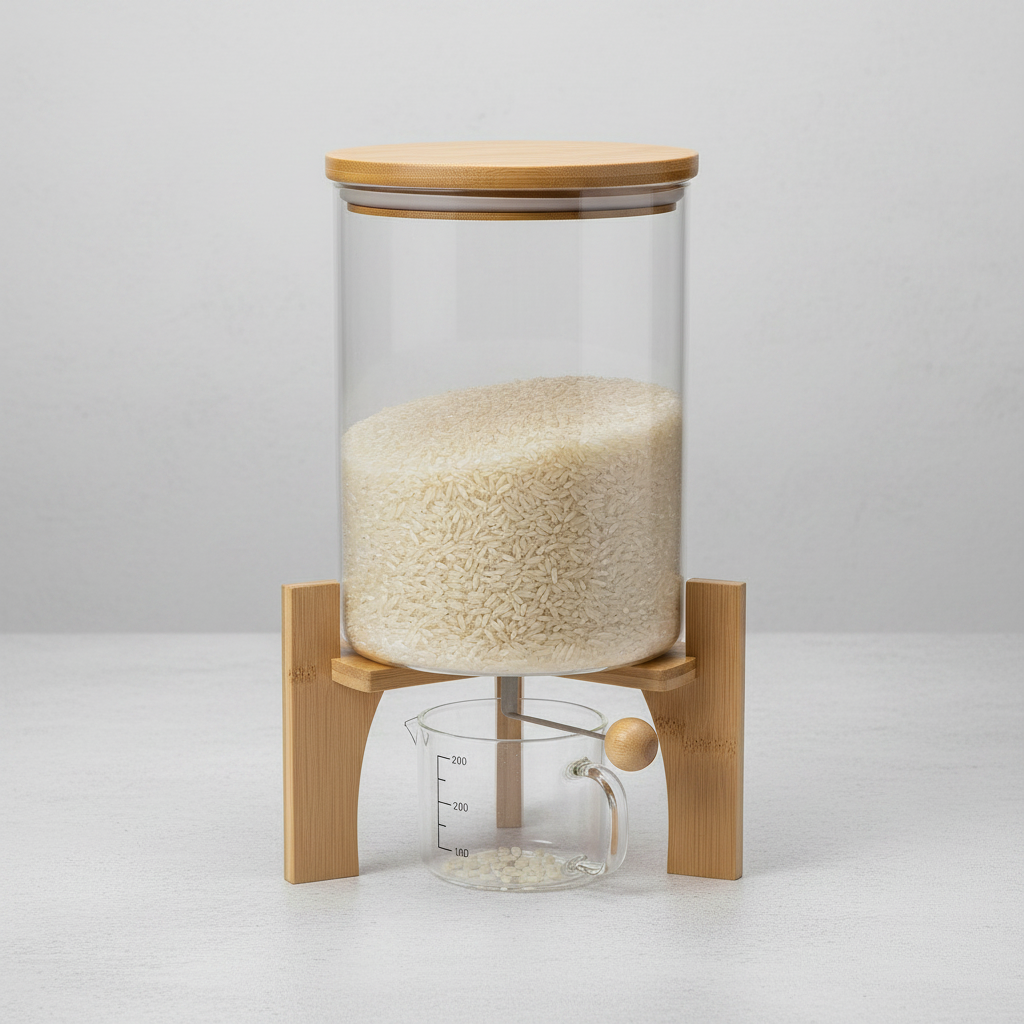 Cereal Decanter on Light Grey Background