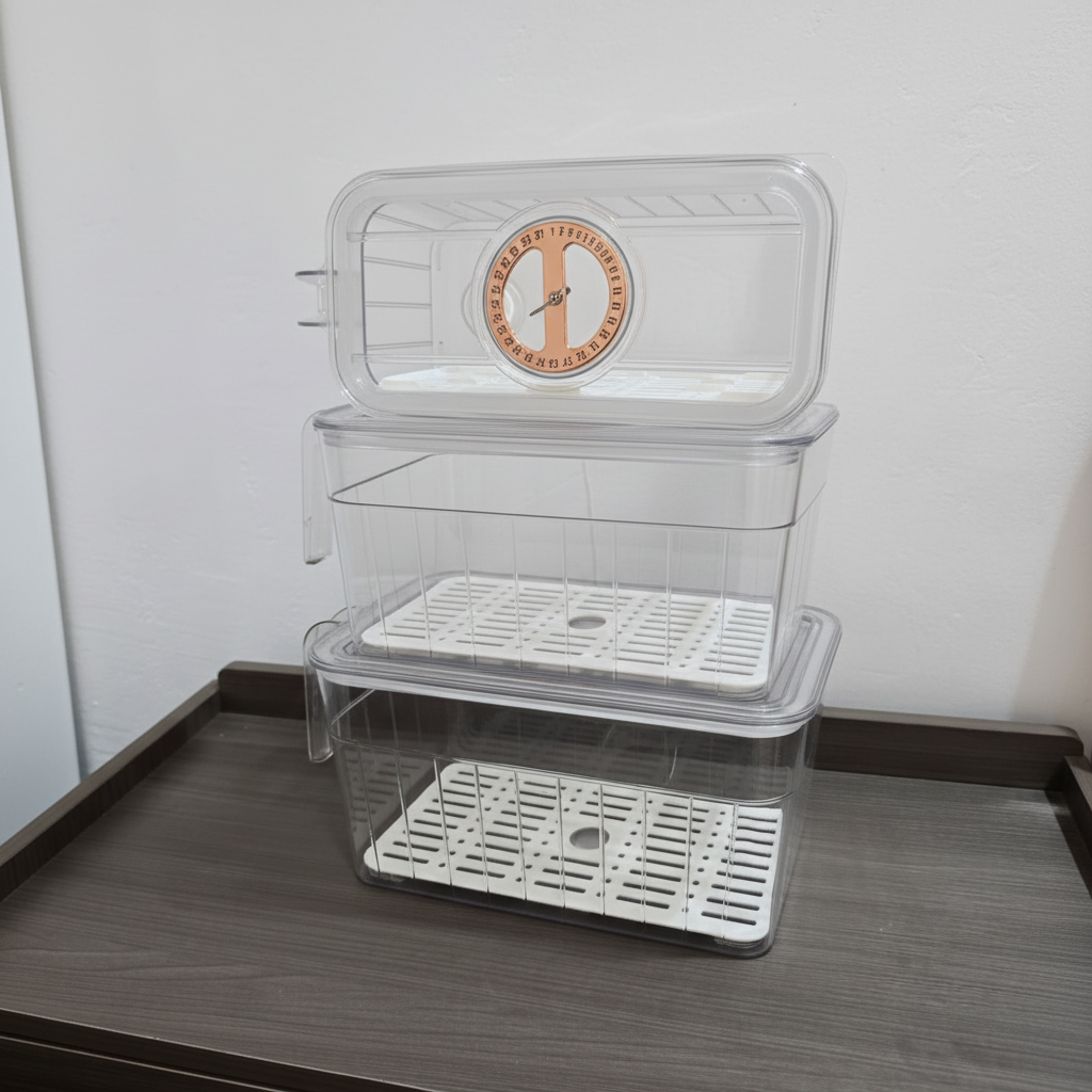 Clear View Fridge Organizer - Open Lid