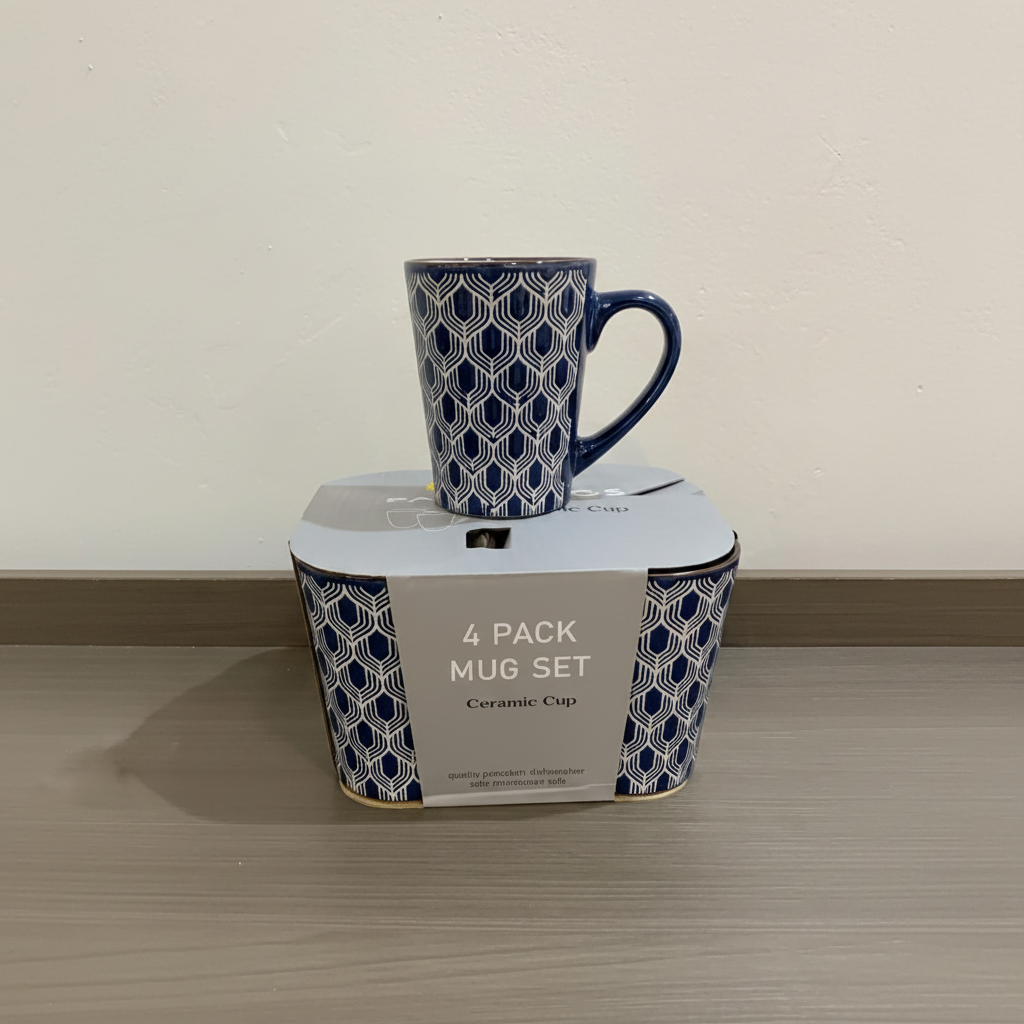 Navy Blue Geometric Mug