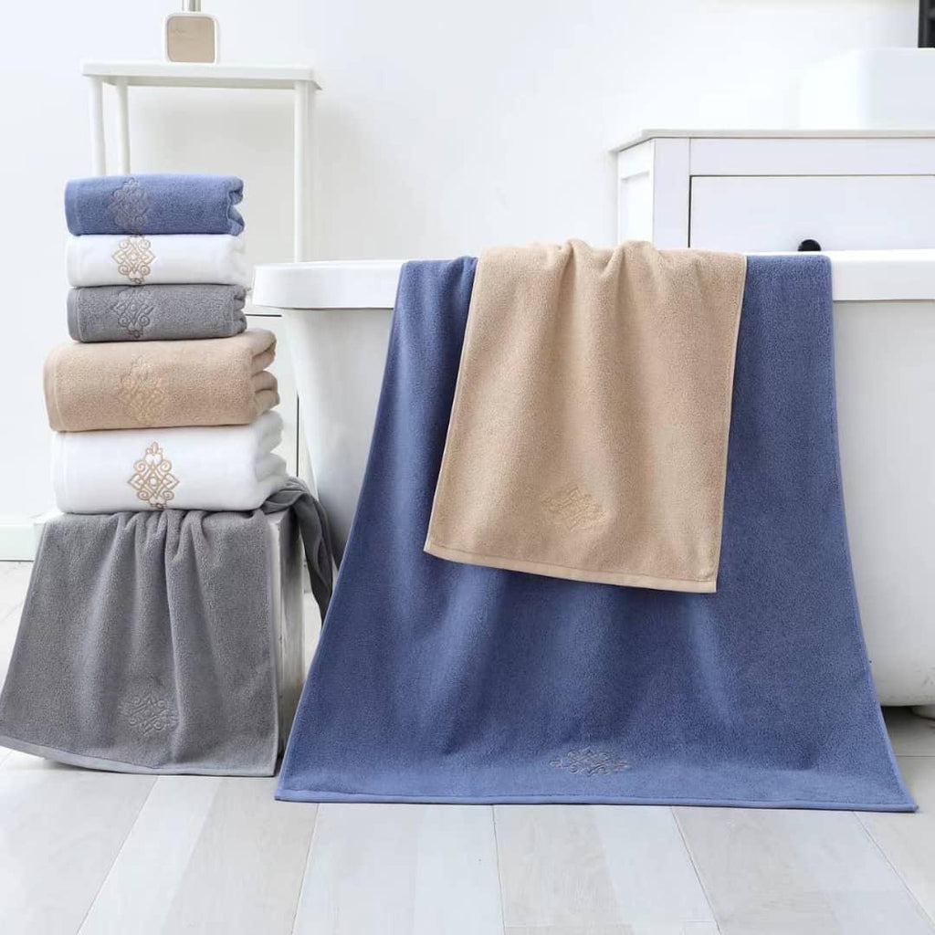 Premium Plain Bathroom Towels - Classic Solid Colors
