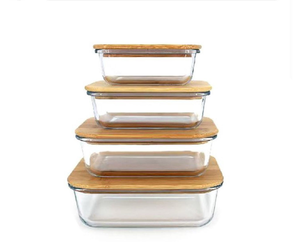 Natural Wood & Glass Storage Jar