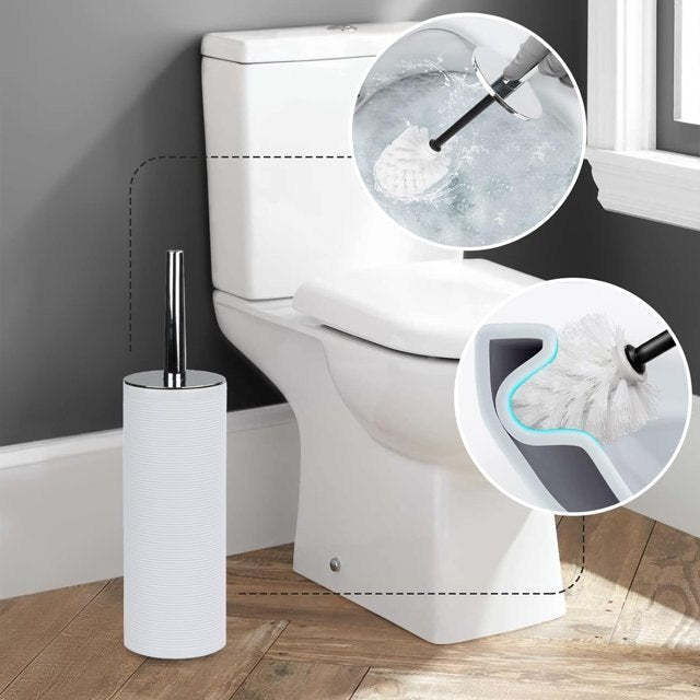 White  Bathroom Sanitary Set with Lidded Bin