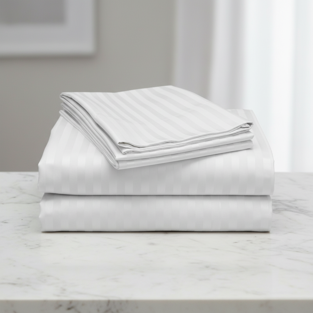 White Stripe Bedsheet Set
